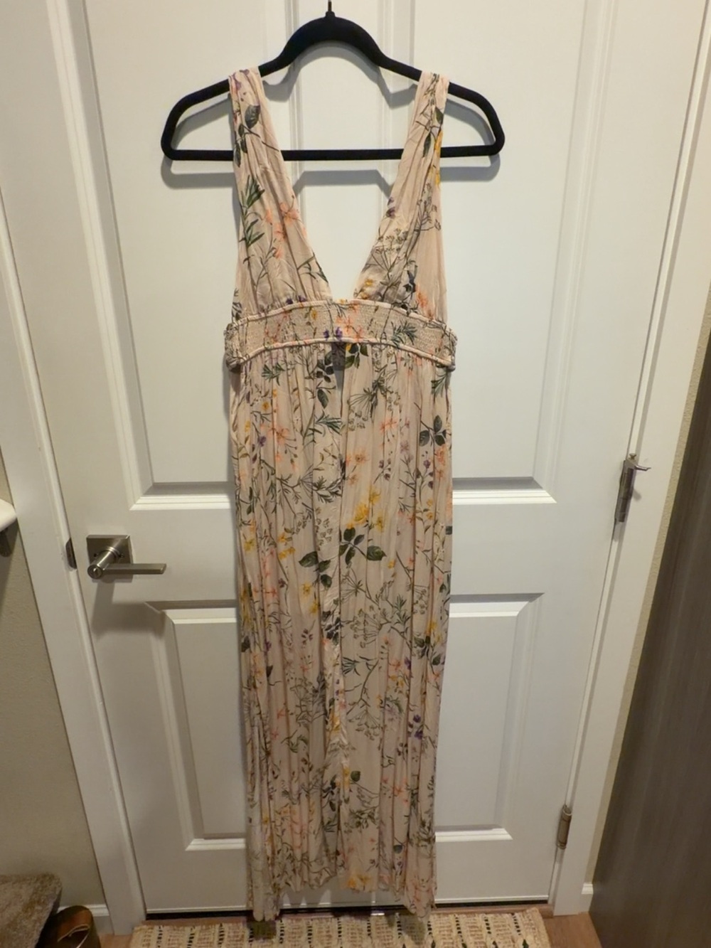 Olivaceous Blush Floral Maxi Dress with Yellow & Green Accents - Picture 5 of 10